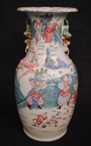 c1880 Chinese Polychrome Porcelain Baluster Urn