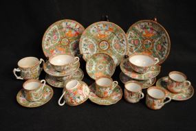 Twenty Two Piece "Rose Medallion" Chinese Export Porcelain