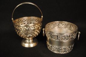 Tiffany Sterling Basket & c1880 Gorham Sterling wine Caster