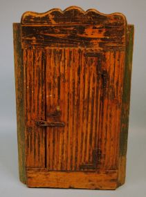 Green Faux Finish Hanging Corner Cabinet