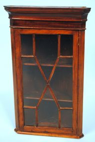 Small Mahogany Hanging Corner Display Cabinet