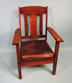 Arts and Crafts Stickley Style Oak Arm Chair