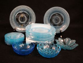Collection of EAPG Blue Glass Plates