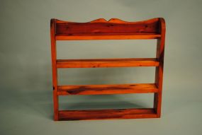 Pine Wall Shelf with Four Shelves
