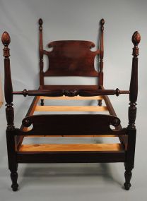 Pair Mahogany Four Poster Twin Beds