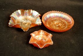 Three Piece Carnival Glass Bowls