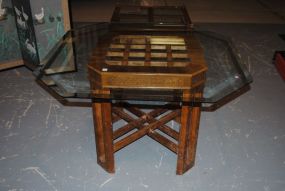 Contemporary Walnut Octogon Shaped Table