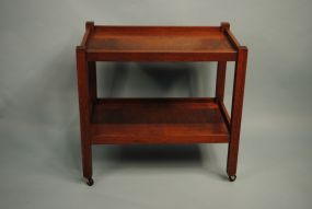 20th Century Oak Two Tier Tea Cart