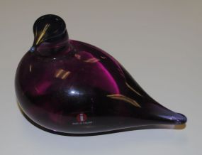 Iittala Glass Bird by Glass Artist, Oiva Toikka. Signed "O. Toikka, Nuutajarvi, IT."