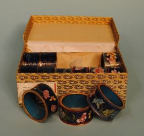 Set of 12 Cloisonne napkin rings