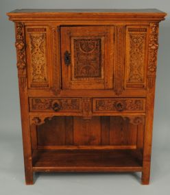 Heavily Carved Oak Court cupboard