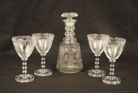 Set of Four Cut Glass Stems