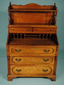 Walnut Vintage Desk with Etagere Top
