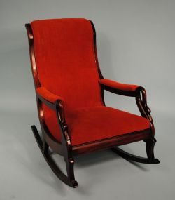 19th Century Mahogany Goose Neck Rocker