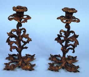 Rococo Style Iron Candlesticks