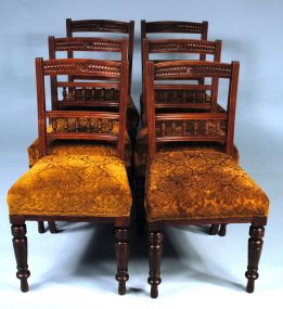 Set of Six Walnut Victorian Side Chairs