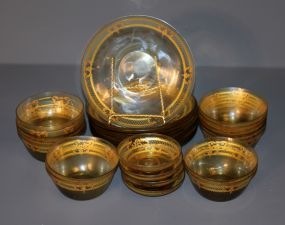 Twenty Eight Piece Bohemian Crystal Glass Set