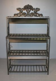 Lighted Black Iron Baker's Rack