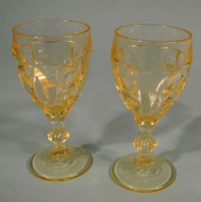 2 Heisey Sahara "Old Sandwich" Claret Stems