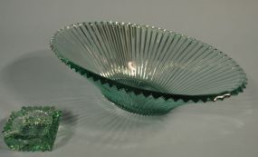 Heisey Zircon "Ridgeleigh" Oval Floral Bowl & Ashtray