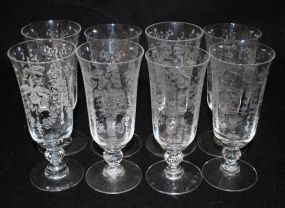 8 Heisey Crystal "Orchid" Parfait/Juice Tumblers