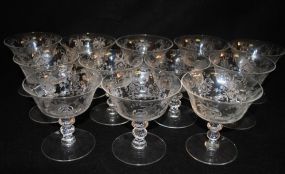 12 Heisey Crystal "Orchid" Sherbet Stems