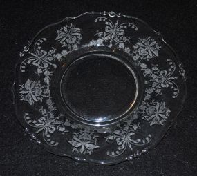 9 Heisey Crystal "Orchid" Dessert Plates, Waverly