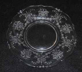 8 Heisey Crystal "Orchid" Dessert Plates, Waverly