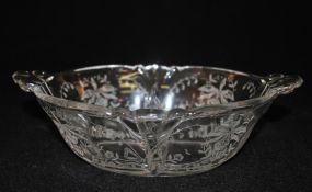 Heisey Crystal "Orchid" 2-Part Salad Dressing Bowl, Waverly