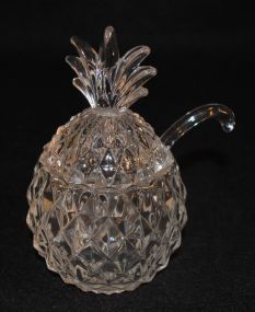 Heisey Crystal "Plantation" Pineapple Marmalade w/Spoon
