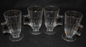 Set of 4 Heisey Crystal "Narrow Flute" Soda Mugs
