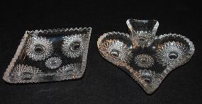 Heisey Crystal "Sunburst" Diamond & Spade Card Suit Bon Bons