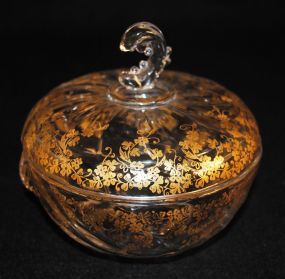 Heisey Crystal "Waverly" Chocolate Dish w/ Gilt