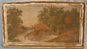 Oil on Canvas Painting of Deer