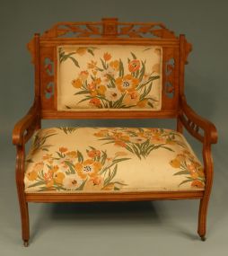 Walnut Victorian Eastlake Settee