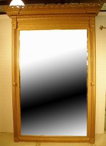 Large Gold Classical Beveled Glass over Mantel Mirror