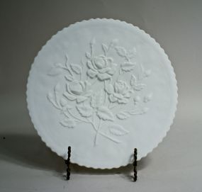 Imperial Doeskin Milk Glass "Rose" Charger
