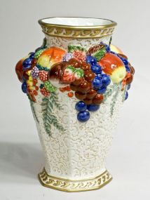 Large Fitz & Floyd "Fruits" Vase
