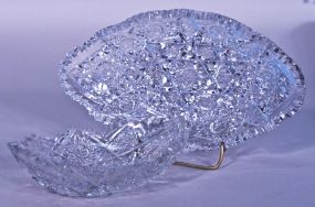 Two American Brilliant Cut Glass Relish Dishes