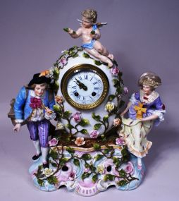 Fine Dresden Clock Set