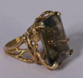 Ladies 10k Gold Ring, Smoky Quartz