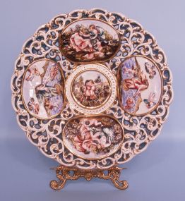 Large Capodimonte Hand Painted Wall Plate