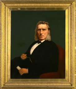 American School (19th Century) "Portrait of a Gentleman Holding Spectacles"