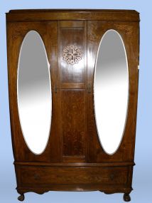 Walnut 2 door wardrobe