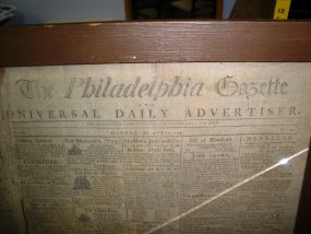 April 28, 1794 Newspaper "The Philadelphia Gazette and Daily Advertiser"