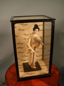 Geisha Doll in Glass Case