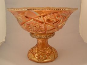 Marigold Carnival Glass Punch Bowl