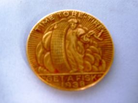 Time to Re-Tire "Get a Fisk" Coin, 1938