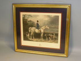 Hunt Scene Print, Mr. Will Long on "Bertha"