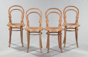 Suite of Four "Thonet"-Signed Bentwood Chairs, ca. 1900